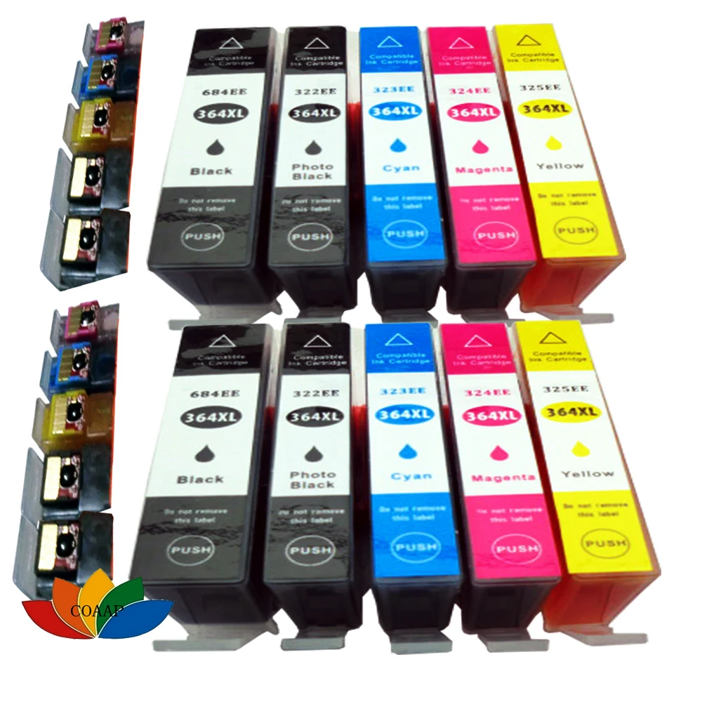 

10 Compatible HP 364XL Set HP364 CB316 / CB318 / CB319 / CB320 / B210 / B110 DESKJET 3520 3070A (SD534EE)