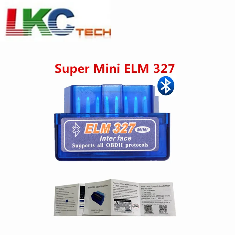 2020 с сканирующей бумагой Super Mini ELM 327 Bluetooth OBD II V2.1 работает на Android Torque Бесплатная