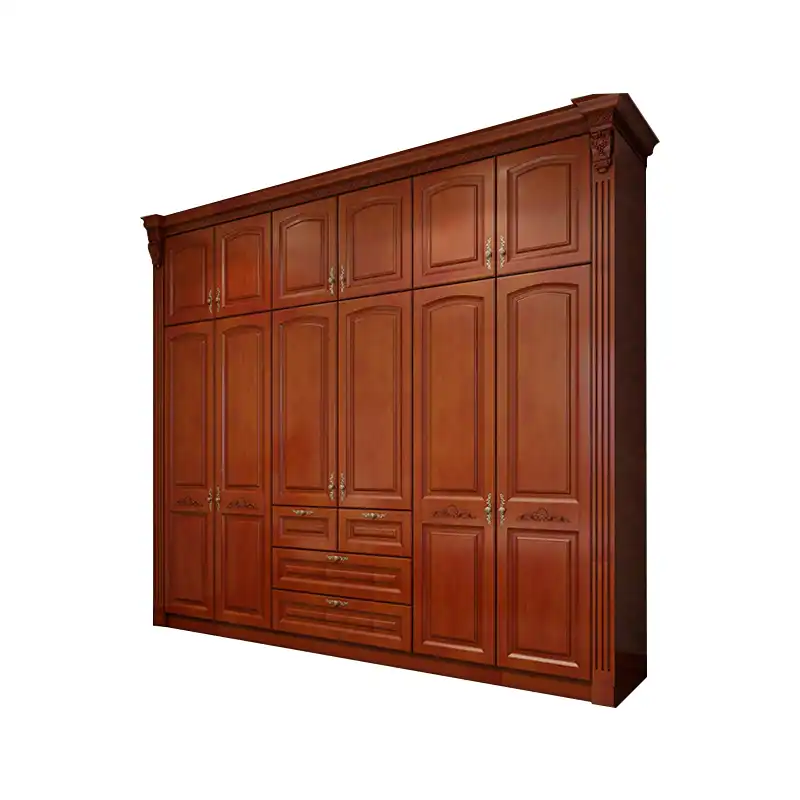 Luxury Design Bedroom Furniture Cherry Solid Wood Wardrobe With