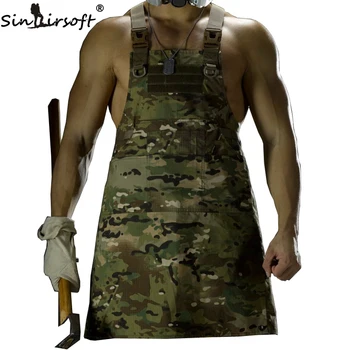 

SINAIRSOFT 11 Color!Unisex Sleeveless Tactical Vest Apron Pinafore Camouflage Technician Mechanic Apron Tactical Multicam LY1402