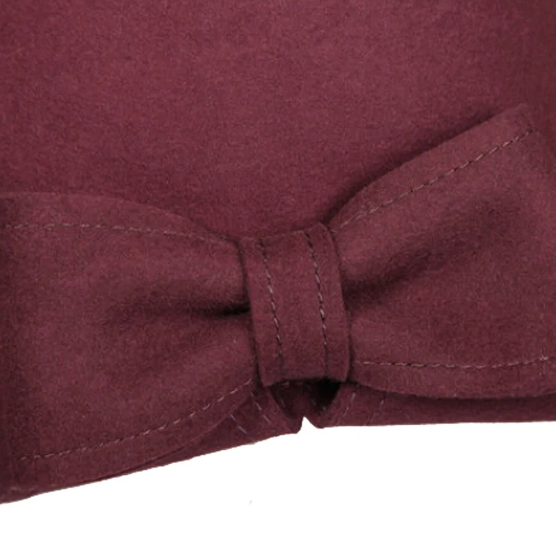 Женские зимние фетровые шапки FS красная шерстяная дамская шляпа колокол с бантом