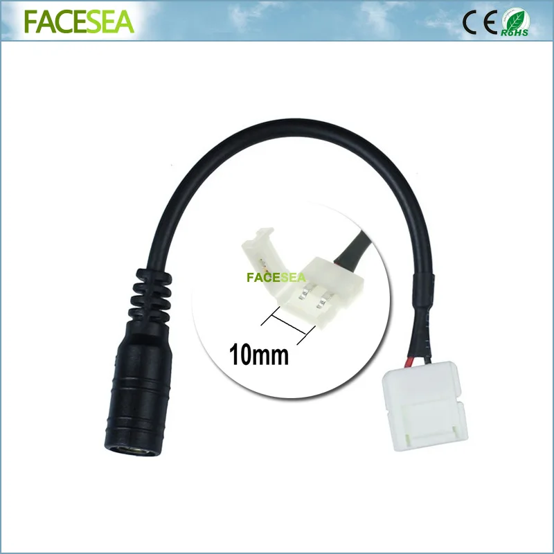 10 ~ 100 шт мм 2pin Женский DC адаптер Светодиодная лента Разъем 5050 SMD одноцветная