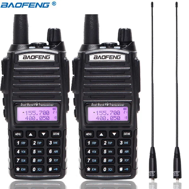 2 шт. Baofeng UV-82 5 Вт портативная рация VHF UHF Двухдиапазонный портативный приемопередатчик дальний CB двухстороннее радио UV82 для пеших прогулок - Цвет: black 771 antenna