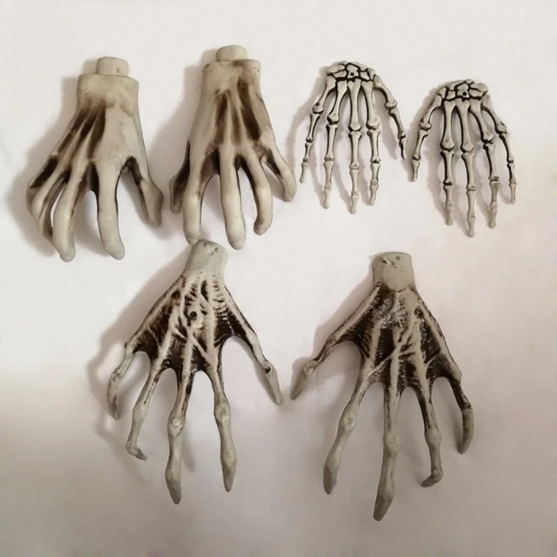 1 Pair Plastic Skeleton Hands Prop Witch Hands Haunted House Escape horror props Halloween Decorations