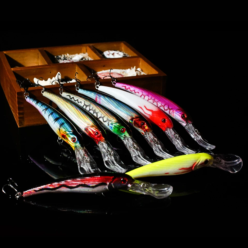 

WALK FISH 1PCS 16.5cm 27.5g Big Minnow Artificial Plastic Deep Diver Hard Lures Fishing Lure Crankbait with 2 Treble Hooks