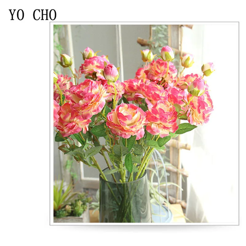 white yellow Peonies Silk Flowers red Rose Artificial Flower (14)