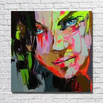 

Handsome Man Face Painting on Canvas Living Room Wall Decor Hand painted Modern Knife Oil Painting Hot Sale No framed