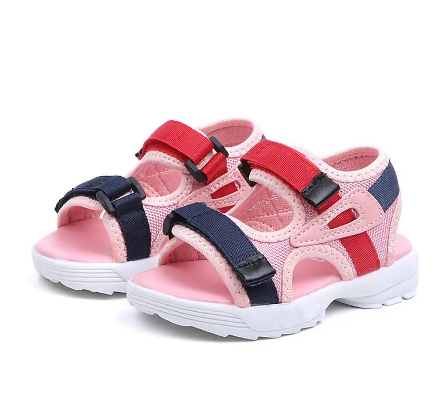 Брендовые летние сандалии для девочек детские пляжные сандалии с мягкой подошвой Удобная Нескользящая спортивная обувь для детей от 1 до 8 лет
