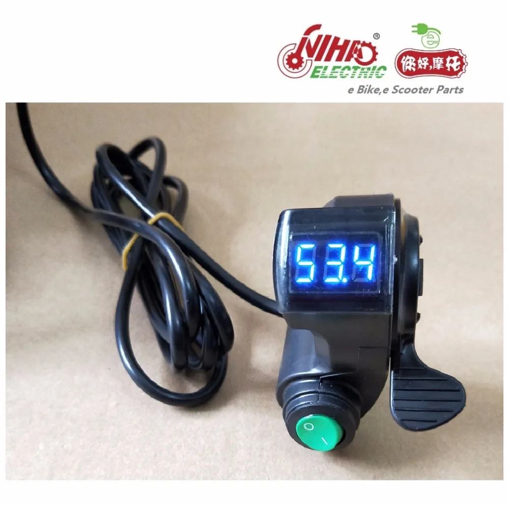 26 E BIKE Thumb Throttle with LCD Digital font b Battery b font Voltage Display and