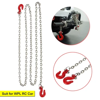 

For WPL B-1 B-16 B-24 C14 RC Military Truck Metal Trailer Hook&Chain Spare Part Cool and Attractive Red & Silver Durable