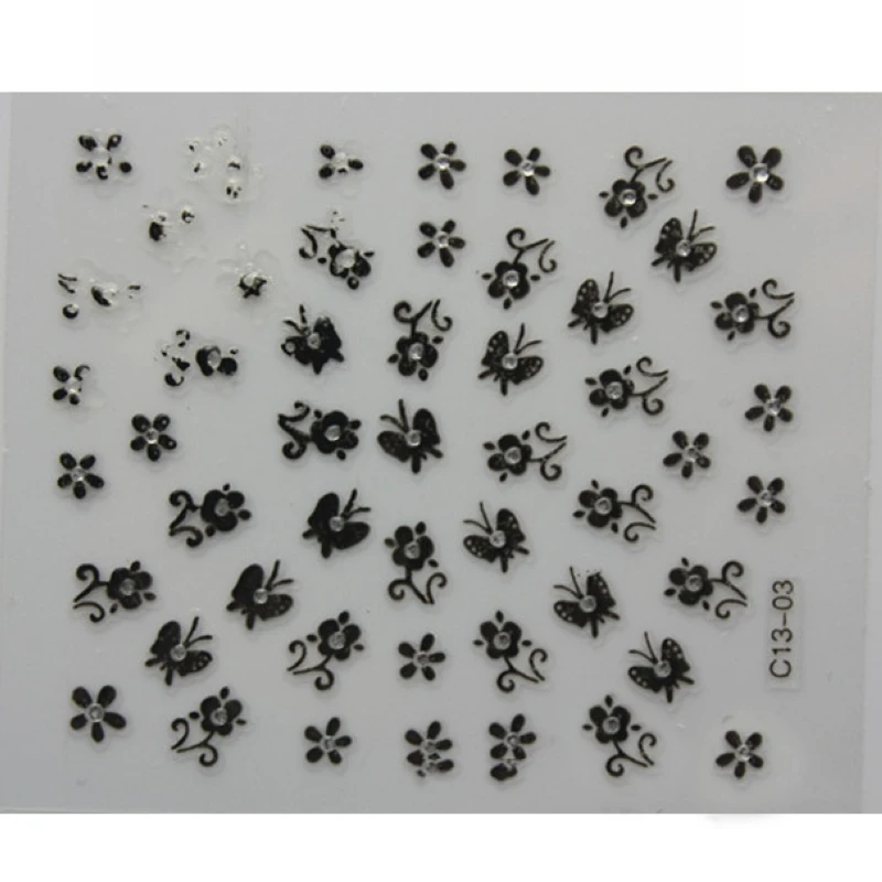 Шеллхард 50 листов наклейки для ногтей цветы 3D дизайн ногтей наклейки Советы Наклейка цветок Маникюр украшения для ногтей