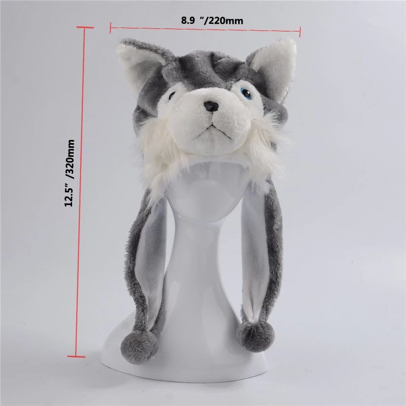 Lupo Husky Cane Del Cotone Del Fumetto Giocattoli di Peluche Cappelli  Animali del Cappello di Peluche Caps Regalo Di Natale|animal plush  hats|plush hathat animal - AliExpress