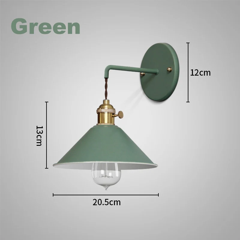 green Современный светодиодный настенный светильник для помещений, светильник для гостиной, спальни, столовая, дизайн, красочные железные Креативные украшения для дома - Цвет абажура: green