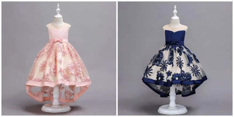 Платья с цветочным узором для маленьких девочек, фатиновая кружевная детская одежда для свадьбы, дня рождения Детские праздничные платья для девочек возрастом от 1 года до 10 лет