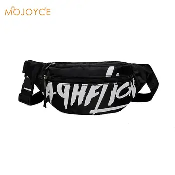 

Hip Hop Unisex Nylon Shoulder Waist Fanny Belt Pack Letter Print Waist Bag Women Couple Schoolbag Travel Hiking Bag