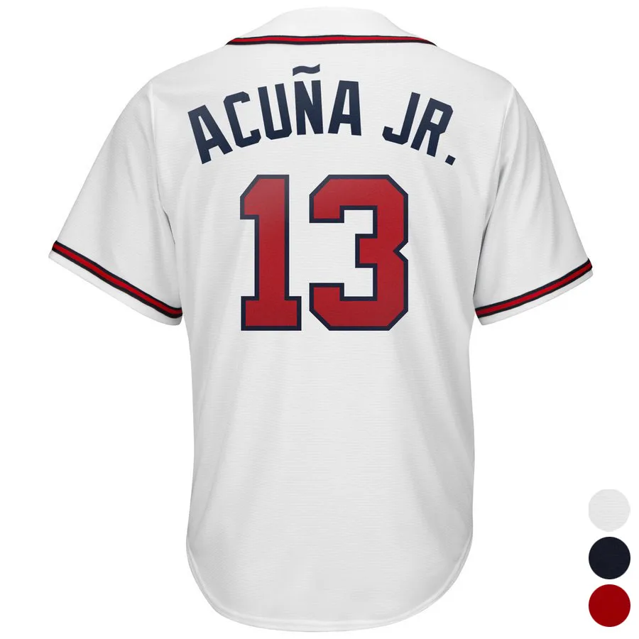 Men 13 Ronald Acuna Jr Jersey Atlanta 2019 Baseball Jerseyin Baseball