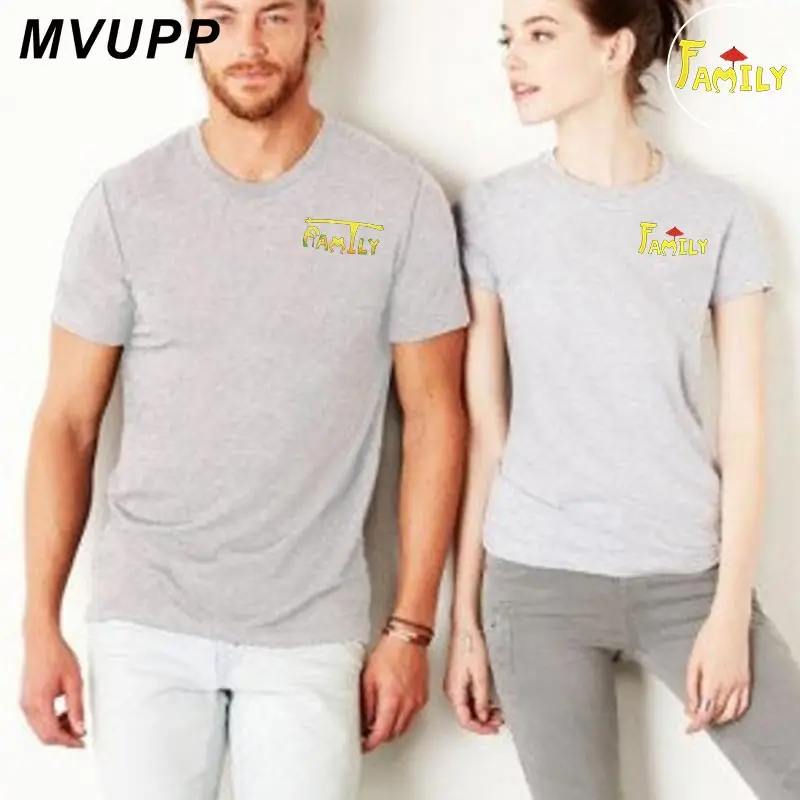 

Family print clothes couple t shirt lover men women plus size ulzzang costume husband and wife boyfriends tee femme valentine