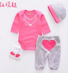 Розовая красная одежда для младенцев 4 шт./партия 50-57 см DollMai Reborn силиконовые детские куклы одежда с носками Детские аксессуары для кукол