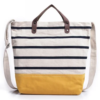 

Korean Canvas Shoulder Bag Female Crossbody Striped Bag Handbag
