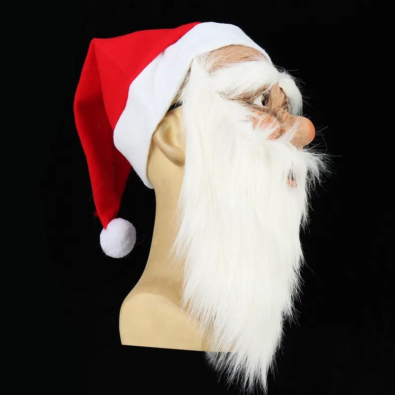 Funny Novelty Toy Mask Santa Claus Wig Beard Costume Full Face Mask Christmas Theme Cosplay Festival Party Toys for Adult (3)