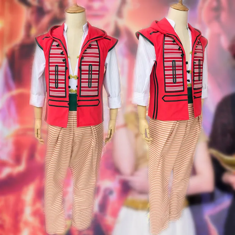 

2019 Movie Aladdin Costume Outfit Aladdin uniform Cosplay High quality customization Halloween Adult men's Dance party Costumes