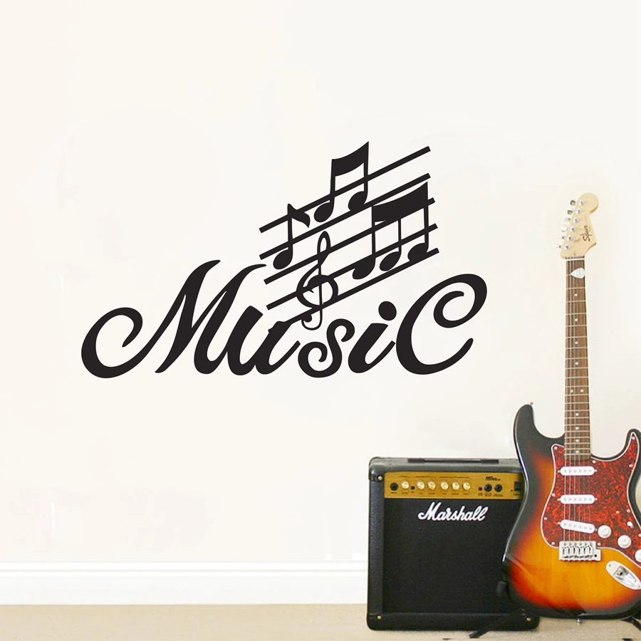 Musical Notes Vinyl Wall Sticker Lovely Music Wall Art Decals Mural For