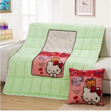 

Cartoon pillow quilt dual-use cushion blanket sofa travel pillow blanket indoor multi function cushion with blanket