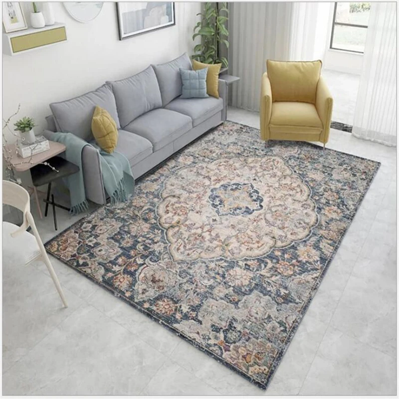 AOVOLL European Classical Carpets For Living Room Soft Geometric Rugs For Bedroom Carpet Coffee Table Fashion Decorative M