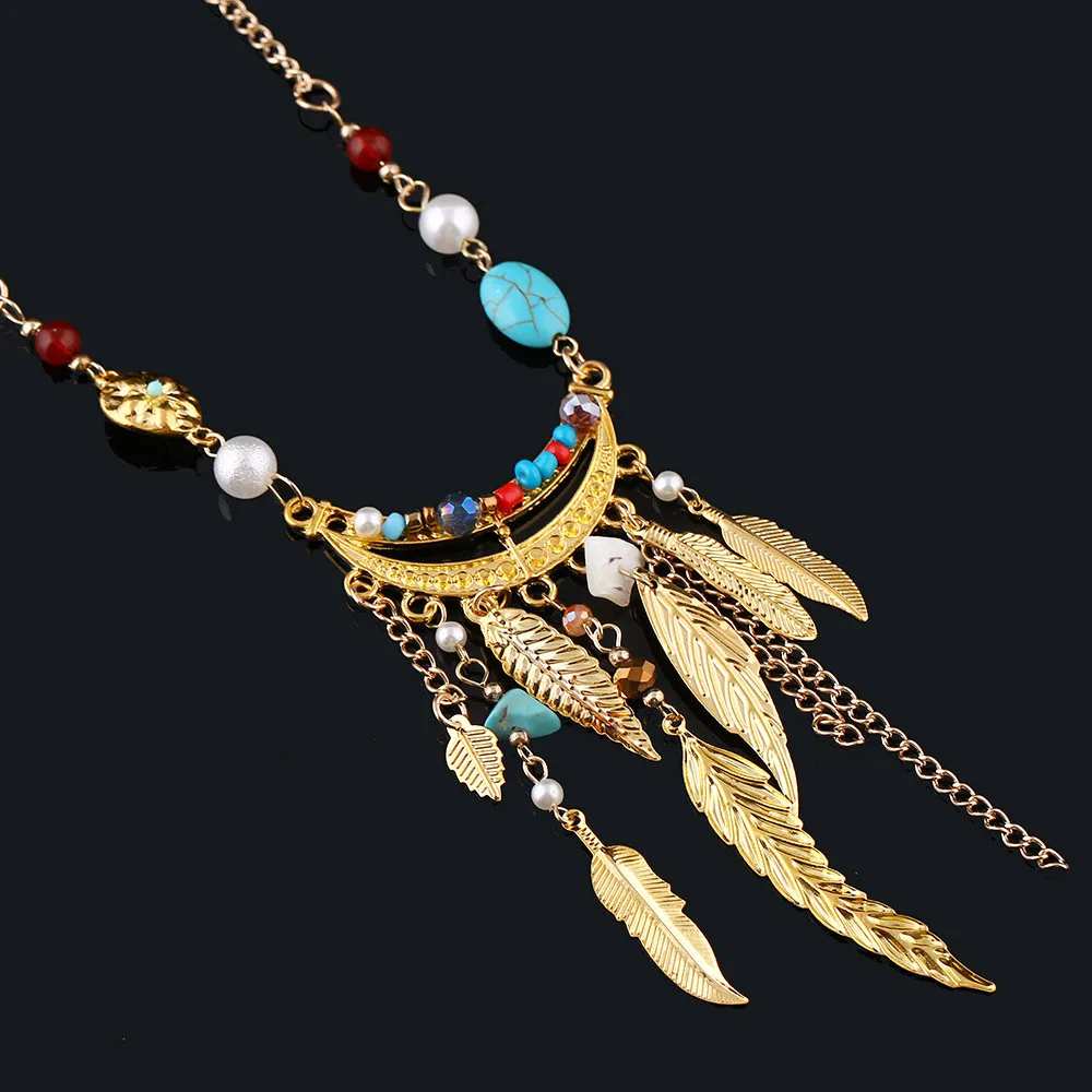 LUFANG, модные бусины в стиле бохо, Кристальное Макси массивное ожерелье, этнический панк мощный длинный воротник с кисточками, колье, ожерелье для женщин, ювелирное изделие