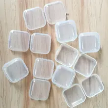 100 шт пустые пластиковые pp прозрачные маленькие пустые квадратные коробки ювелирные изделия беруши контейнер красивый дизайн ногтей Декор Алмазный ящик для хранения
