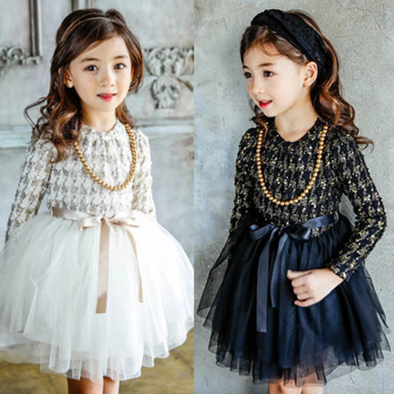 

2018 Autumn Winter Dress Girls Princess Dresses Kids Clothes Casual Long Sleeve Children Cashmere Thickening Christmas Dress