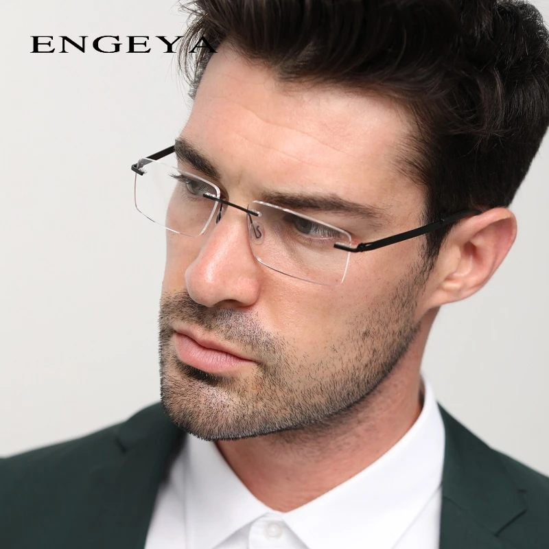 Optische Clear Rimless Frame Transparante Bril Bijziendheid Computer Brillen  Mannen Recept Brillen Bril Unieke Scharnier #8028|glasses frame myopia|mens  prescription eyewearcomputer eyeglasses - AliExpress