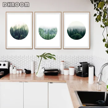 

Nordic Nature Landscape Art Canvas Painting Print Pine Scandi Forest Poster and Prints Decoration Pictures Modern Home Decor