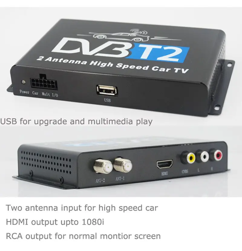 HD ТВ автомобильный DVB-T266 Германия DVB-T2 H.266 HEVC мульти PLP цифровой ТВ приемник автомобильный блок DTV с двумя антенна тюнера Freenet