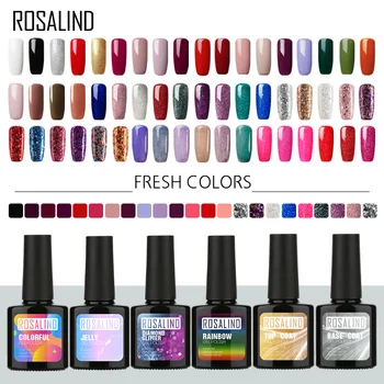 

ROSALIND Gel Nail Polish Fresh Color Semi Permanent UV Soak off Gel Varnish White Manicure Nail Art Hybrid Nails Gel Polish