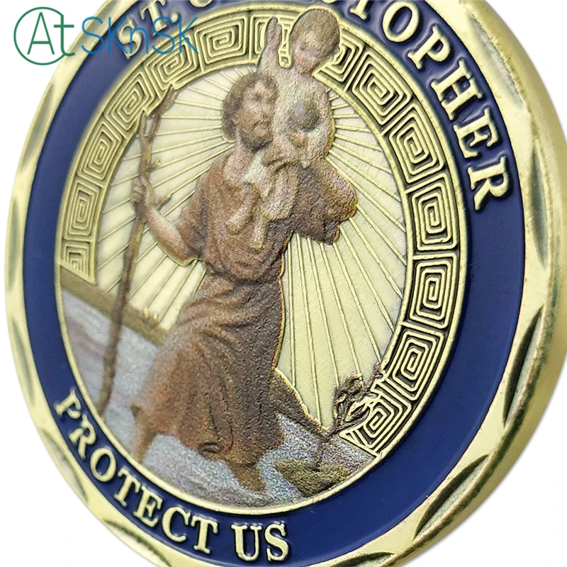 1/5/10pcs/lot New PATRON SAINT of TRAVLERS ARMY SOLDIER ST.CHRISTOPHER PROTECT US MILITARY CHALLENGE COIN 1/5/10pcs/lot New PATRON SAINT of TRAVLERS ARMY SOLDIER ST.CHRISTOPHER PROTECT US MILITARY CHALLENGE COIN