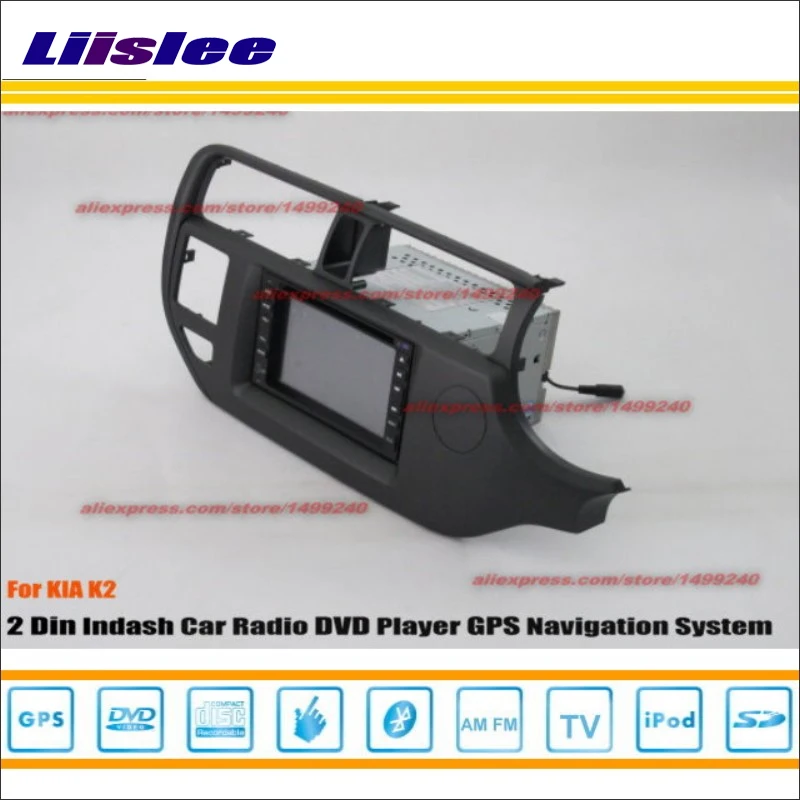 Sale Liislee For KIA K2 Right Hand Drive RHD 2012~2015 Radio DVD Player GPS Navigation System Double Din Car Audio Installation Set 1