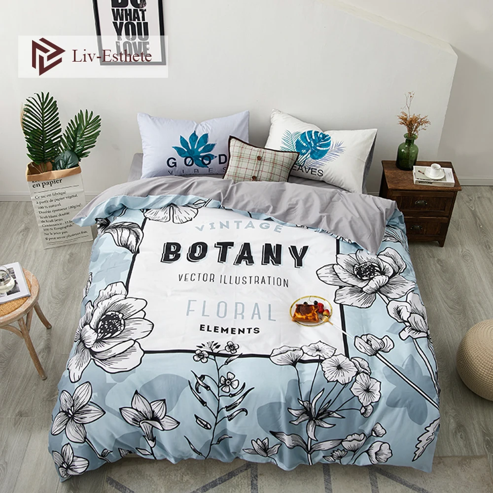

Liv-Esthete Wholesale Fashion Floral 100% Cotton Bedding Set Decor Duvet Cover Pillowcase Flat Sheet Double Queen King Bed Set