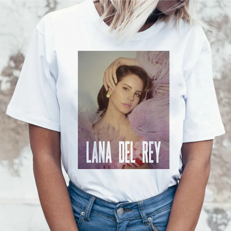 Футболка lana del rey, Корейская женская забавная мультяшная одежда, футболка, Harajuku, женская одежда, Ullzang, топ, футболка с принтом - Цвет: 2770