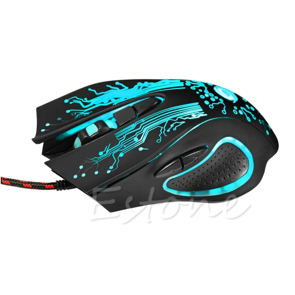 Профессиональная Проводная игровая мышь 5500DPI 6 кнопок USB оптическая лампа для
