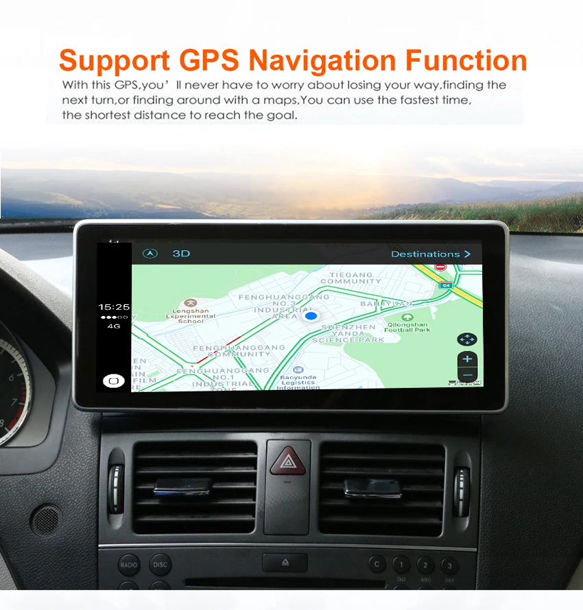 3  Koason 10.25inch 2+32G Android 7.1 Car Multimedia player audio stereo GPS Navigation for Mercedes Benz C Class W204 2008-2010