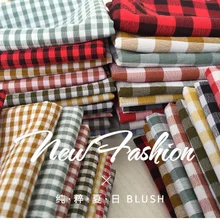 Микро-эластичная клетчатая ткань платье цветная тканая Одежда Ткань шарф женский ins ветер ручной работы DIY 1 м