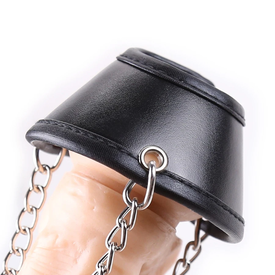 Кожаный парашютный шар Растяжитель BDSM CBT клетка верности конусная форма пениса