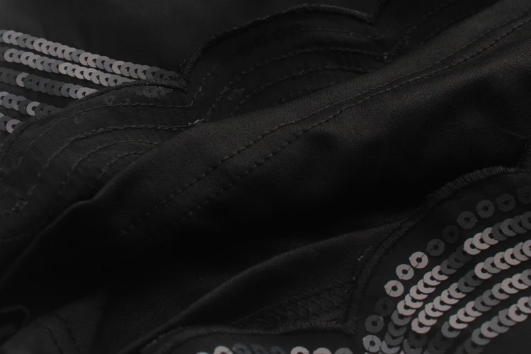 Женские летние повседневные шифоновые шорты, украшенные блестками, черные шорты со средней талией, повседневные пляжные вечерние шорты на молнии