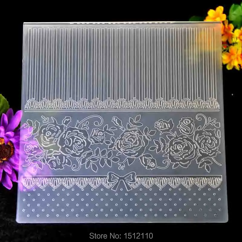 KWELLAM Large Size Flowers Leaves Butterfly Plastic Embossing Folders for Card Making Scrapbooking and Other Paper Crafts,19.8x19.8cm 