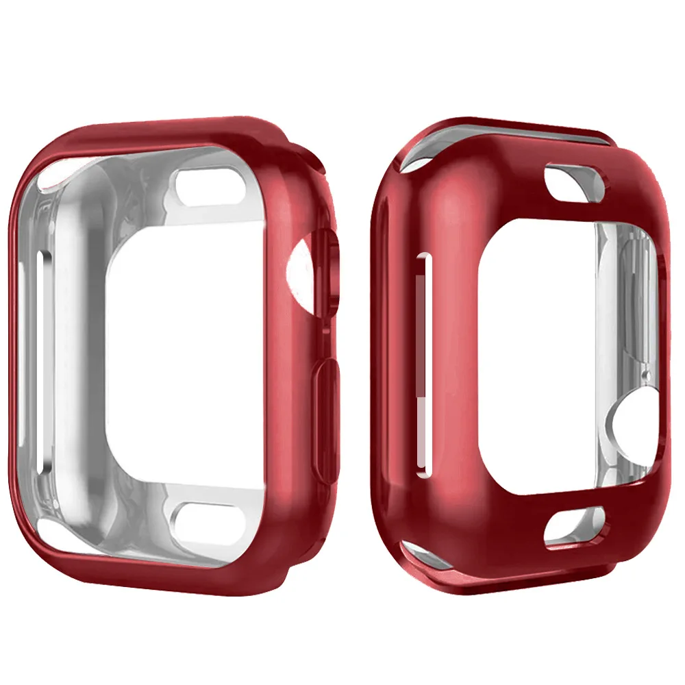 Тонкий чехол 360 градусов для часов Apple Watch 4 44 мм 40 мягкая прозрачная защитная