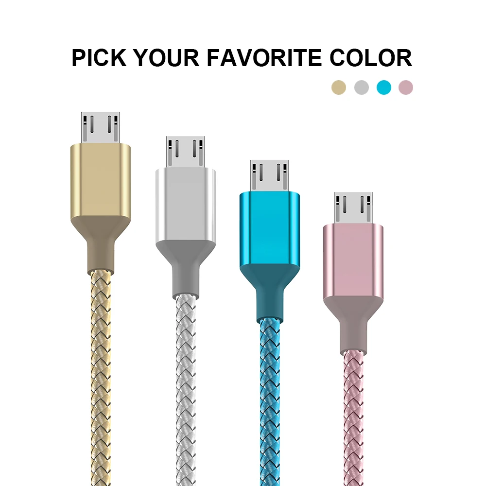 1M 2M 3M Fast Charging Micro USB Cable Nylon Braided Mobile Phone Data Sync Cord for Xiaomi Redmi Note 5 6 Pro Huawei Honor 8X 9