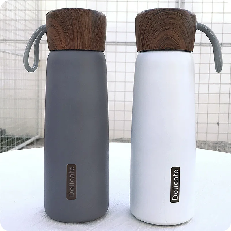 Comprar Termo botella 304 frascos de vacío de acero inoxidable portátil taza recta respetuosa con el medio ambiente antideslizante inferior para Mujeres Hombres amantes 500ML