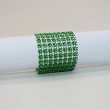 100 шт/лот на заказ ручной работы зеленый пластик украшение из страз кольцо для салфетки Пряжка отель банкет стул стол Декор