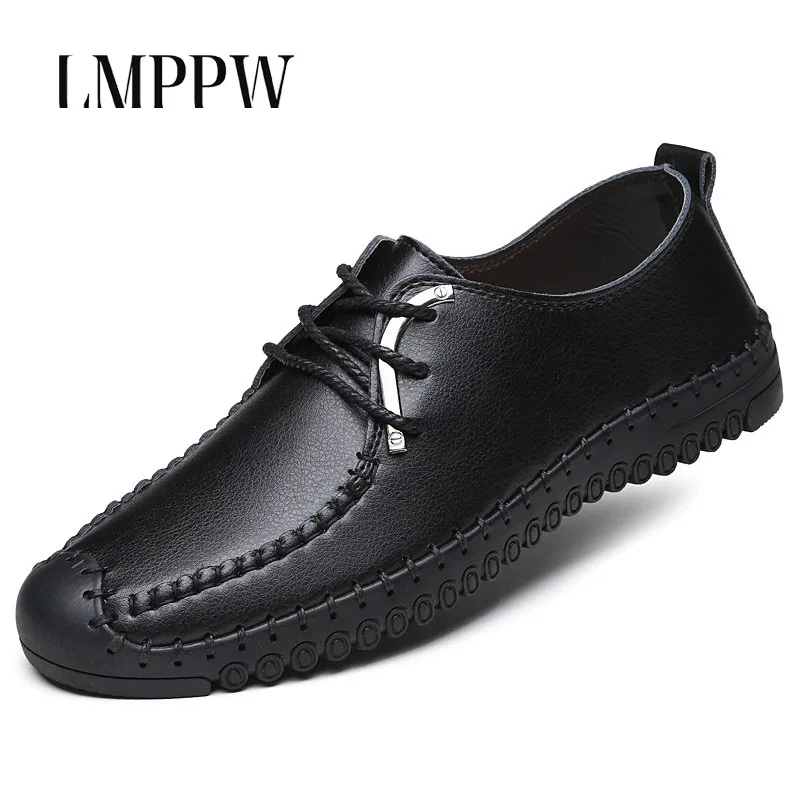

Men Flats Soft Pu Leather Shoes Fashion Pointed Toe Lace Up Men's Business Casual Shoes Comfortable Breathable Men Loafers